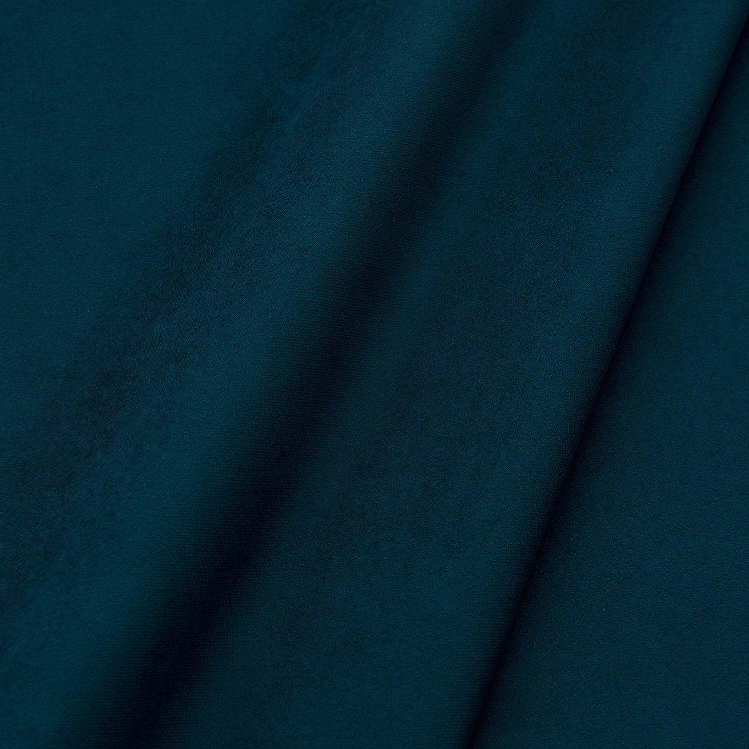 Fabric swatch of a plain stain resistant velvet upholstery fabric in a dark blue colour