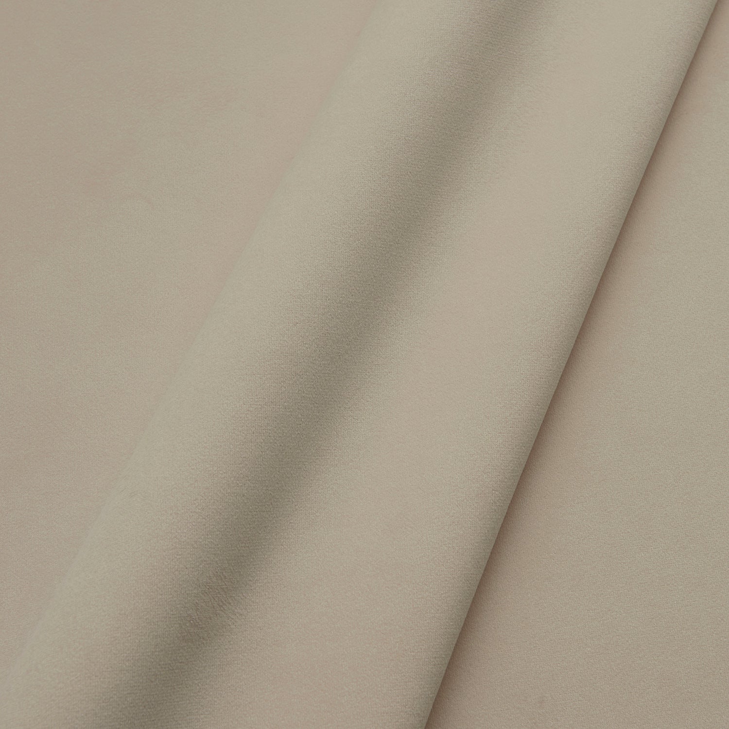 Fabric swatch of a plain stain resistant velvet upholstery fabric in a neutral colour