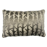 Linwood cushion in Kari Fawn. Overhead view showing the full front design, featuring a striking abstract branch design.