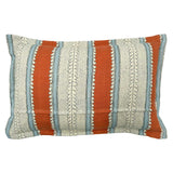 Back of Linwood cushion in Dimity, Rust colourway. Overhead view of the reverse side, made in matching fabric.