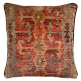 Back of Linwood cushion in Samimi, Earth colourway. Overhead view of the reverse side, made in matching fabric.