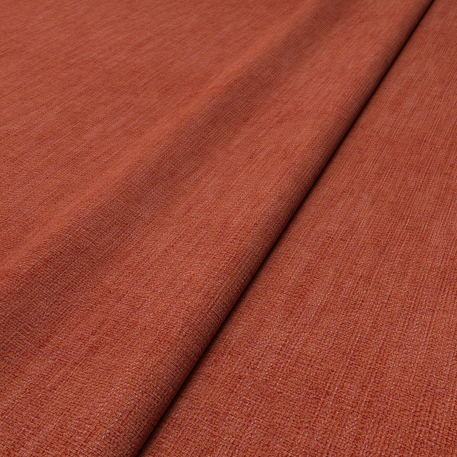 Close-up of Linwood’s Loxley Ember fabric – textured Italian weave in warm red for upholstery.