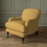 Armchair in Loxley Ochre by Linwood – durable, Italian-woven natural fibre fabric in rich mustard yellow.