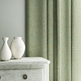Curtain in Loxley Seagreen by Linwood – green Italian-woven fabric with rich texture and depth.