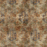 A printed velvet fabric sample in brown and black featuring an opulent pattern.