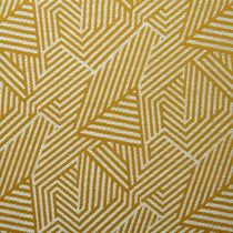 A woven fabric sample in yellow and off-white featuring a geometric pattern.