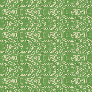 Sample of a green geometric wallpaper.