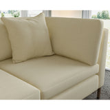 Sofa covered in plain fabric, colour Pale Almond.