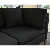 Sofa covered in plain fabric, colour Noir.