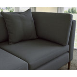 Sofa covered in plain fabric, colour Granite.