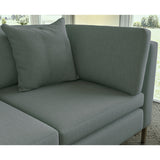 Sofa covered in plain fabric, colour Ash.