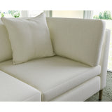 Sofa covered in plain fabric, colour Pearl.