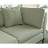 Sofa covered in plain fabric, colour Mouse.