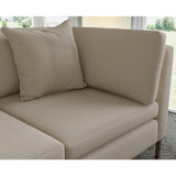 Sofa covered in plain fabric, colour Moleskin.