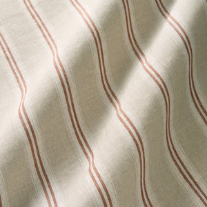 Classic stripe, perfect for casual-style linen curtains and blinds. Shown in Ember.