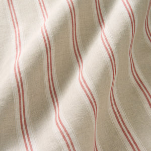 Classic stripe, perfect for casual-style linen curtains and blinds. Shown in Cherry.
