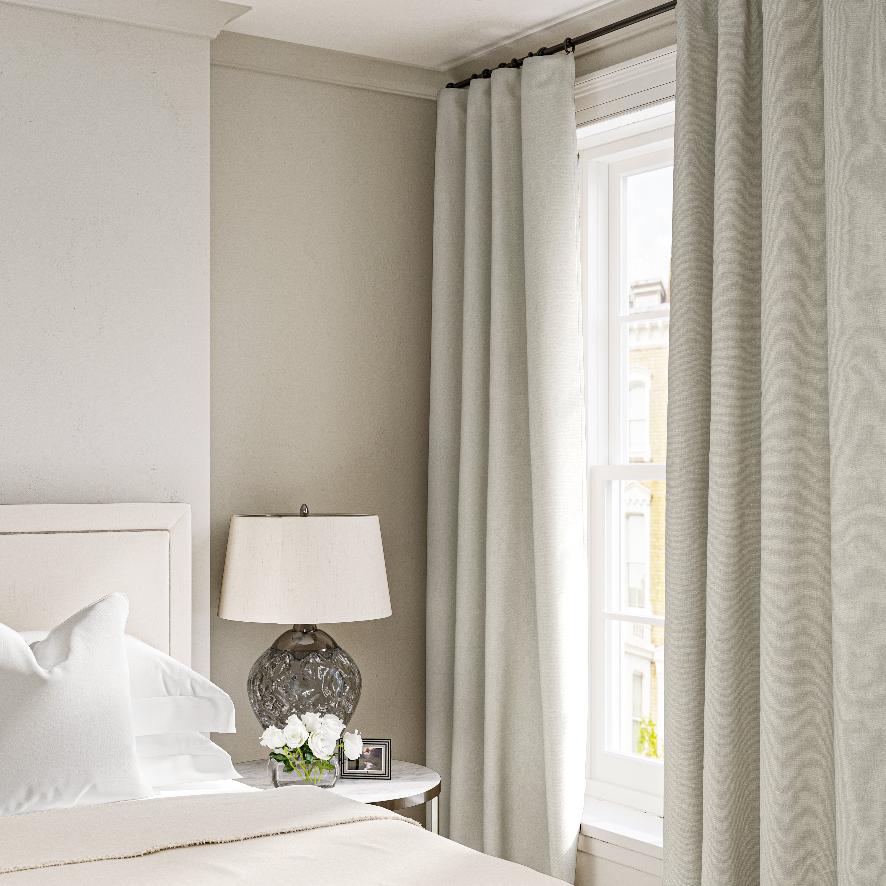 Linen curtain in Dove