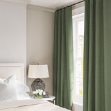 Linen curtain in Moss