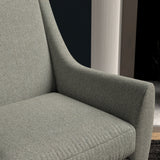 Chair in a dark grey herringbone wool upholstery fabric