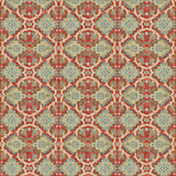 Printed velvet fabric with an oriental geometric design in multicolours, for upholstery and curtain use