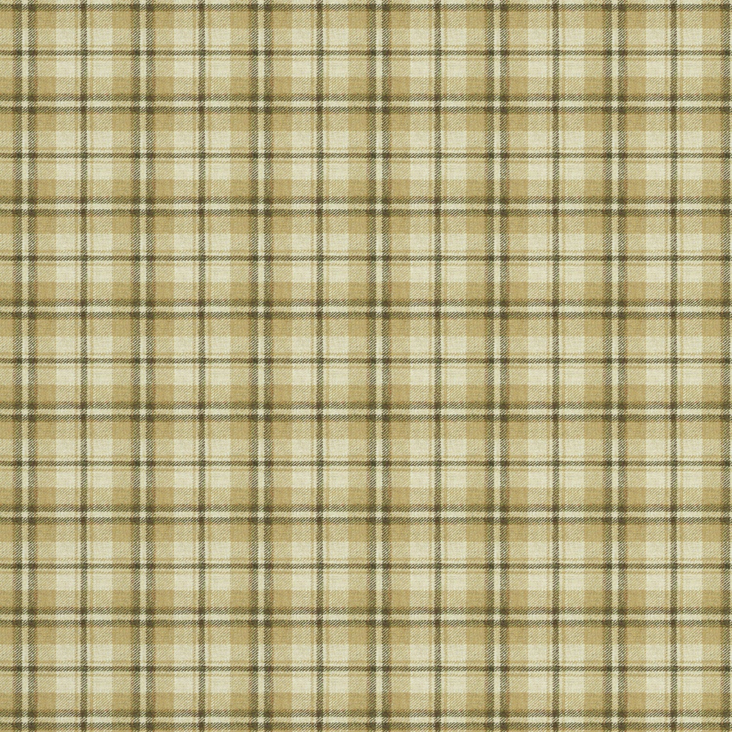 Fabric swatch of a luxury Scottish cream and neutral wool tartan fabric suitable for curtains and upholstery
