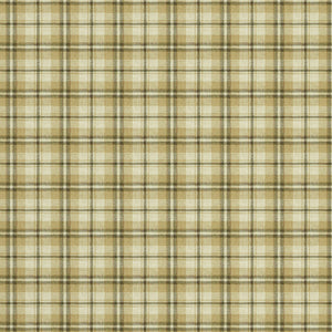 Fabric swatch of a luxury Scottish cream and neutral wool tartan fabric suitable for curtains and upholstery