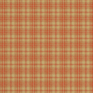 Fabric swatch of a luxury Scottish red and neutral wool tartan fabric suitable for curtains and upholstery