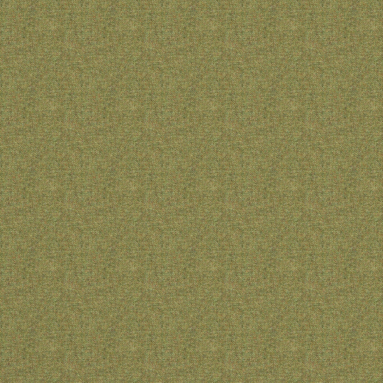 Fabric swatch of a green Scottish wool herringbone fabric for curtains and upholstery