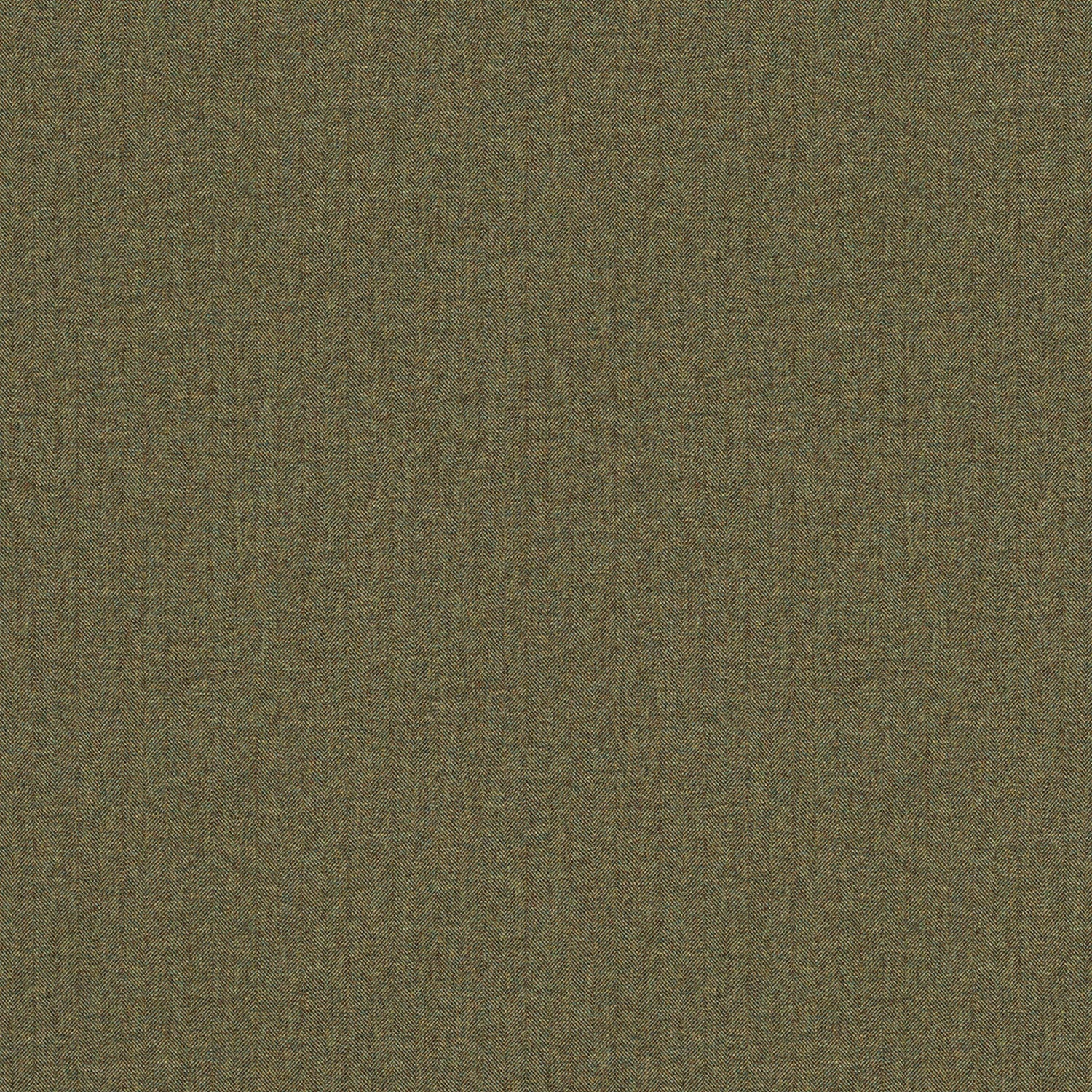 Fabric swatch of a khaki Scottish wool herringbone fabric for curtains and upholstery
