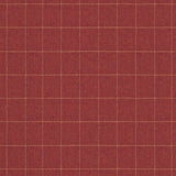 Fabric swatch of a red Scottish wool windowpane check fabric for curtains and upholstery