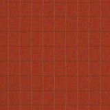 Fabric swatch of a red Scottish wool windowpane check fabric for curtains and upholstery