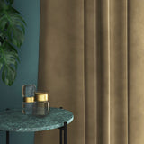 Velvet curtain in brown