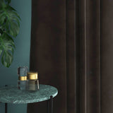 Velvet curtain in brown