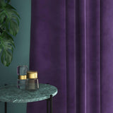 Velvet curtain in purple