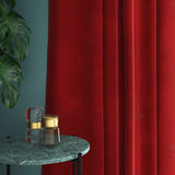 Velvet curtain in red