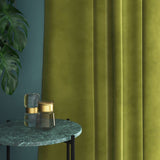 Velvet curtain in green