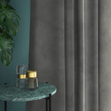 Velvet curtain in grey