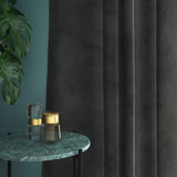 Velvet curtain in grey