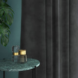 Velvet curtain in grey