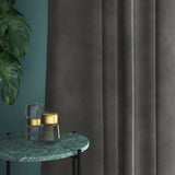 Velvet curtain in grey