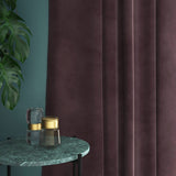 Velvet curtain in purple