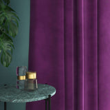 Velvet curtain in purple