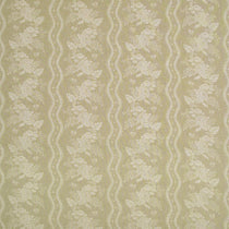 Fabric swatch of a beige floral fabric with striped design for curtains and upholstery