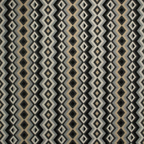 Fabric swatch of a black and white fabric for curtains and upholstery with geometric Navajo inspired design