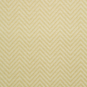 Fabric swatch of a light yellow and neutral herringbone weave fabric for curtains and upholstery