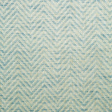 Fabric swatch of a light blue herringbone weave fabric for curtains and upholstery