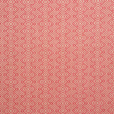 Fabric swatch of a pink and neutral geometric weave fabric for curtains and upholstery