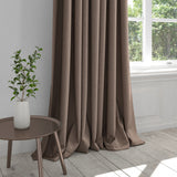 Curtain in a mauve washable cotton plain fabric