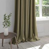 Curtain in a dark neutral plain cotton fabric