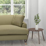 Sofa in a dark neutral plain cotton washable furnishing fabric